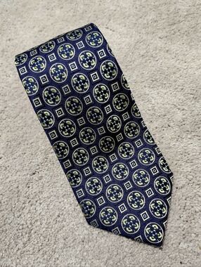 Men's tie‎ Bresciani Gold/Blue/ Green 100% Silk Made In Italy